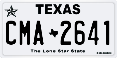 TX license plate CMA2641