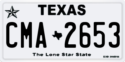 TX license plate CMA2653
