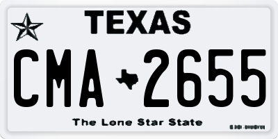 TX license plate CMA2655