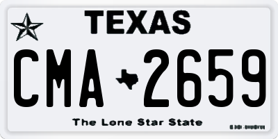 TX license plate CMA2659