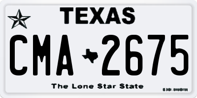 TX license plate CMA2675
