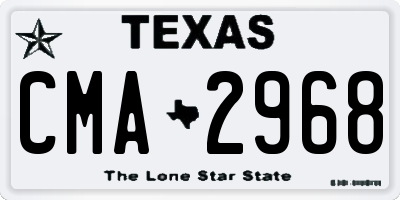 TX license plate CMA2968