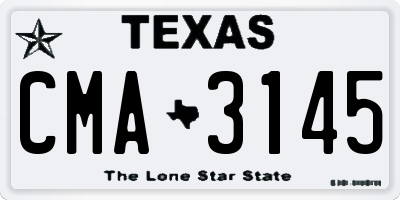 TX license plate CMA3145