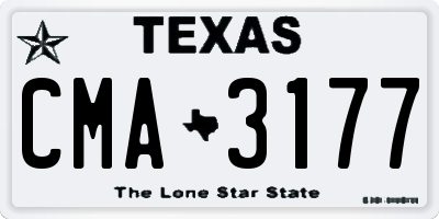 TX license plate CMA3177