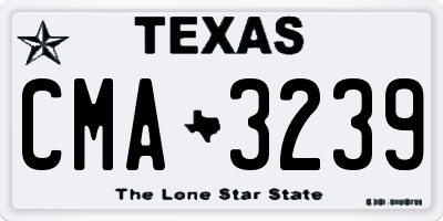 TX license plate CMA3239