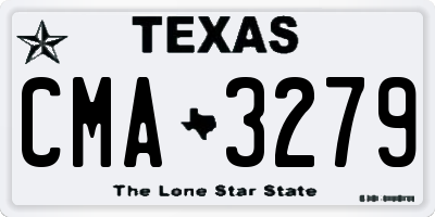 TX license plate CMA3279