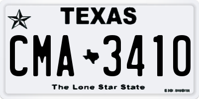 TX license plate CMA3410