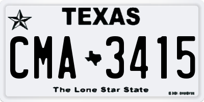 TX license plate CMA3415