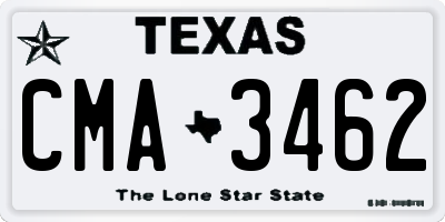 TX license plate CMA3462