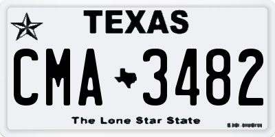 TX license plate CMA3482