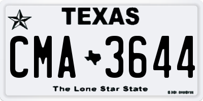 TX license plate CMA3644