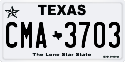 TX license plate CMA3703
