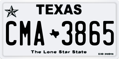 TX license plate CMA3865