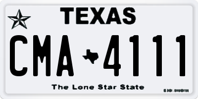 TX license plate CMA4111