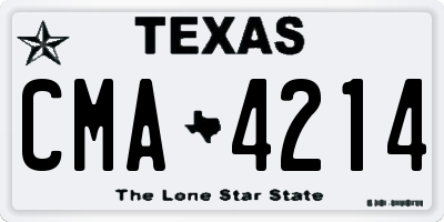 TX license plate CMA4214
