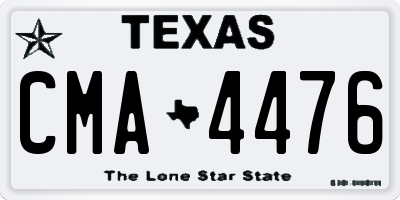 TX license plate CMA4476