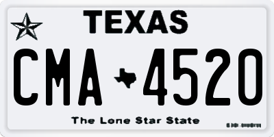 TX license plate CMA4520