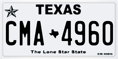 TX license plate CMA4960