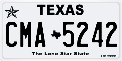 TX license plate CMA5242
