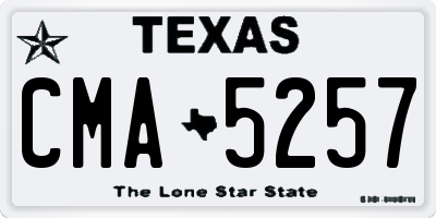 TX license plate CMA5257