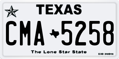 TX license plate CMA5258