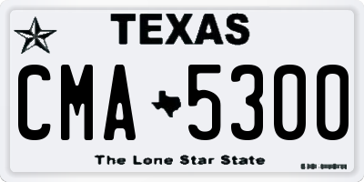 TX license plate CMA5300