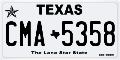 TX license plate CMA5358