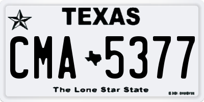 TX license plate CMA5377