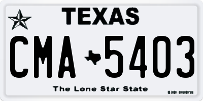 TX license plate CMA5403