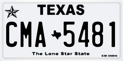 TX license plate CMA5481