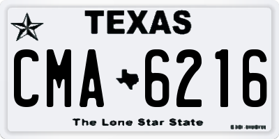 TX license plate CMA6216