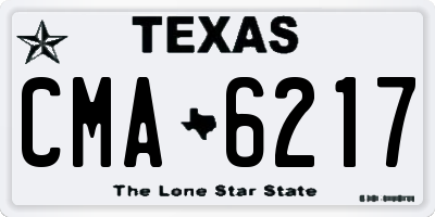 TX license plate CMA6217