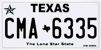 TX license plate CMA6335