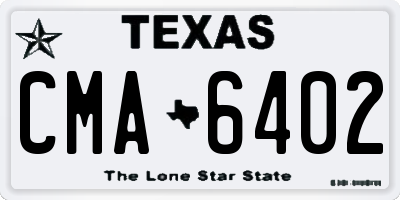 TX license plate CMA6402