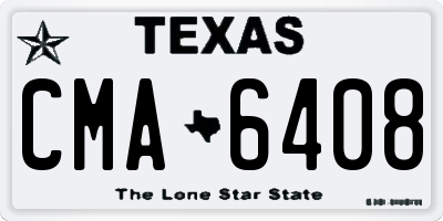 TX license plate CMA6408