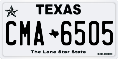 TX license plate CMA6505