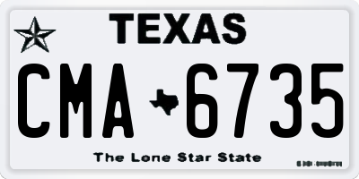 TX license plate CMA6735