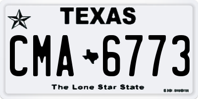 TX license plate CMA6773