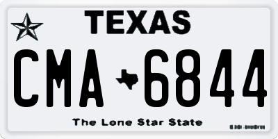 TX license plate CMA6844