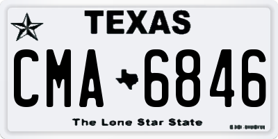 TX license plate CMA6846