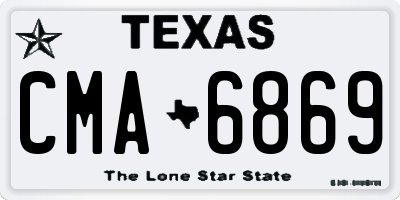 TX license plate CMA6869