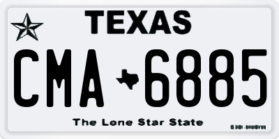 TX license plate CMA6885