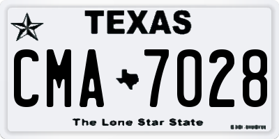 TX license plate CMA7028