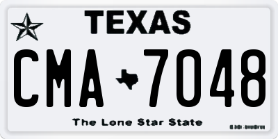 TX license plate CMA7048