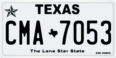 TX license plate CMA7053