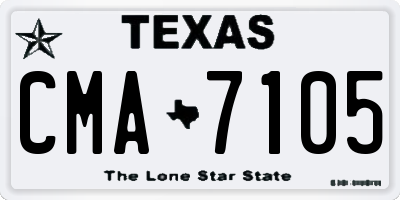 TX license plate CMA7105