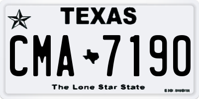TX license plate CMA7190