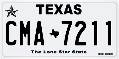 TX license plate CMA7211