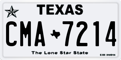 TX license plate CMA7214