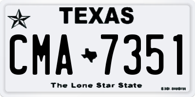 TX license plate CMA7351